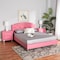 Baxton Studio Canterbury Contemporary Glam Pink Faux Leather Upholstered Full Size 3Piece Bedroom Set 219-6046-6050-ZORO - alternate 1